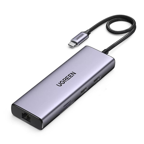 מולטיפורט UGREEN 5 IN 1 USB-C To HDMI+3*USB 3.0 A+PD Power Converter אפור CM511-15596