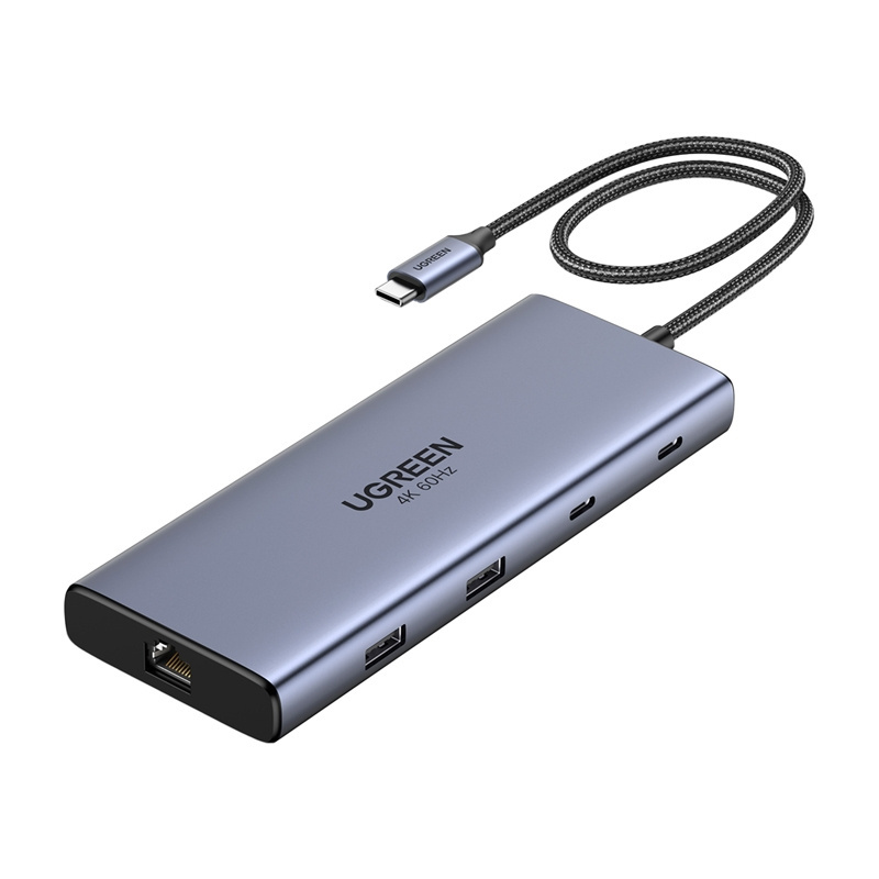 UGREEN USB-C to USB-A 3.2+USB-A 3.0+2*USB-C 3.2+2*HDMI+RJ45 Gigabit+SD&TF +PD port Converter CM639-45380