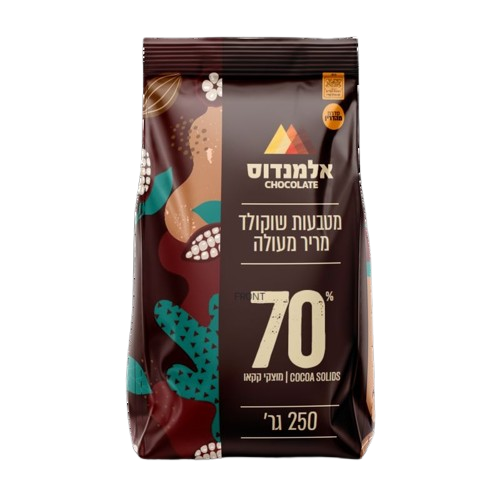 מטבעות שוקולד מריר 70% 250 גרם אלמנדוס