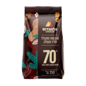 מטבעות שוקולד מריר 70% 250 גרם אלמנדוס