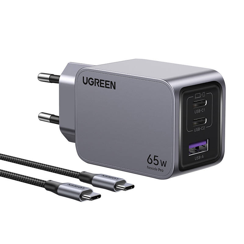 מטען קיר UGREEN NEXODE PRO 65W GAN + כבל CTC X755-25871