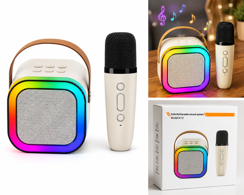 מערכת קריוקי אלחוטית K12 עם מיקרופון Bluetooth Speaker Karaoke System K12