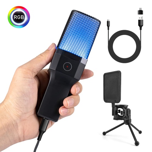 מיקרופון גיימינג RGB X1S עם חצובה Gaming Microphone X1S RGB
