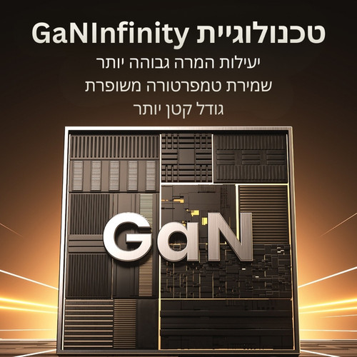 UGREEN מטען Nexode Pro 65W 2C1A GaN with retractable cable אפור X615-65825