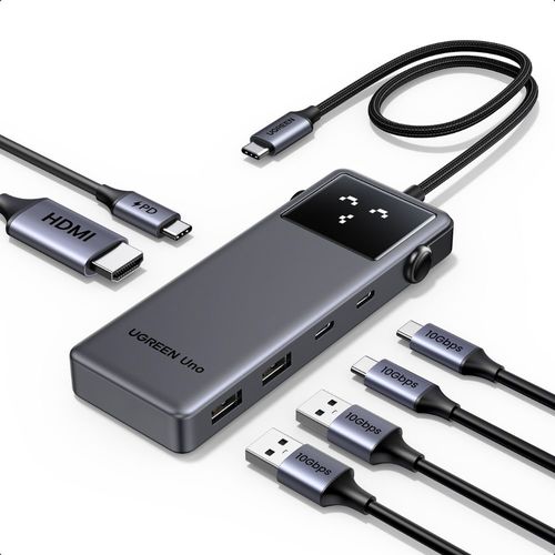 UGREEN מולטיפורט Uno USB-C To HDMI+2*USB 3.2 A+2*USB 3.2 C+PD PC אפור CM888-35998