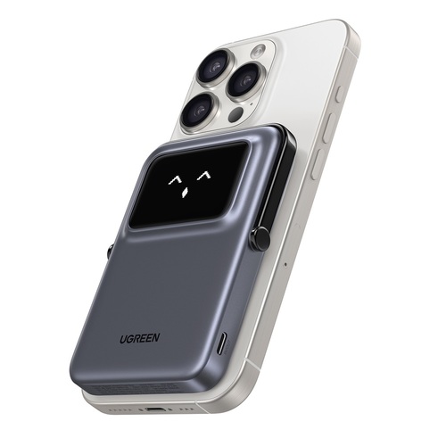UGREEN סוללת גיבוי UNO 5000mAh Robot 20W Magnetic Wireless אפור PB571-35605B