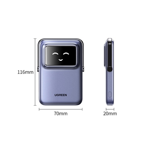 UGREEN סוללת גיבוי UNO 5000mAh Robot 20W Magnetic Wireless אפור PB571-35605B