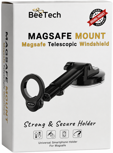 תושבת MagSafe לרכב BeeTech עם זרוע טלסקופית MagSafe Mount Windshield