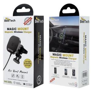 מטען MagSafe מגנטי לרכב  מעמד לרכב BeeTech Magic Mount Wireless Charger