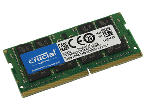זיכרון למחשב נייד CRUCIAL SODIMM 16GB DDR4 2400MHz קרושיאל