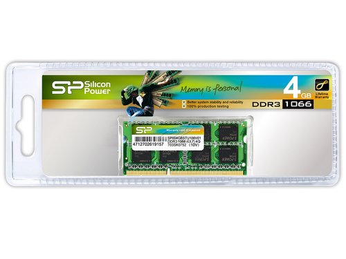 זיכרון למחשב נייד Silicon Power SODIMM 4GB DDR3 1066MHz סיליקון פאוור