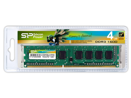 זיכרון למחשב נייח Silicon Power 4GB DDR3 1600MHz סיליקון פאוור