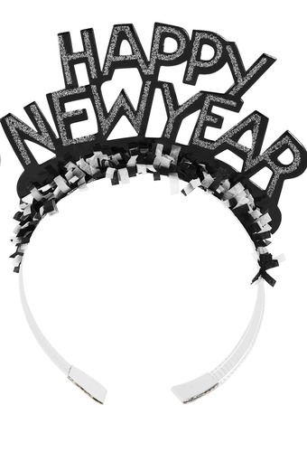 כתר Happy New Year שחור