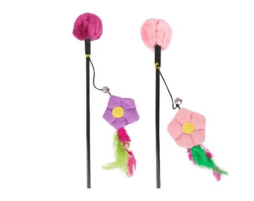 FLAMINGO פלמינגו משחק חכה לחתול פרחים צבעוני