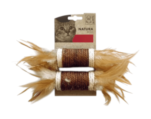 M-PETS רול נוצה צעצוע לחתול 2 יח'
