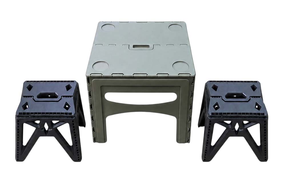 סט שולחן קמפינג מתקפל + 2 שרפרפים XL