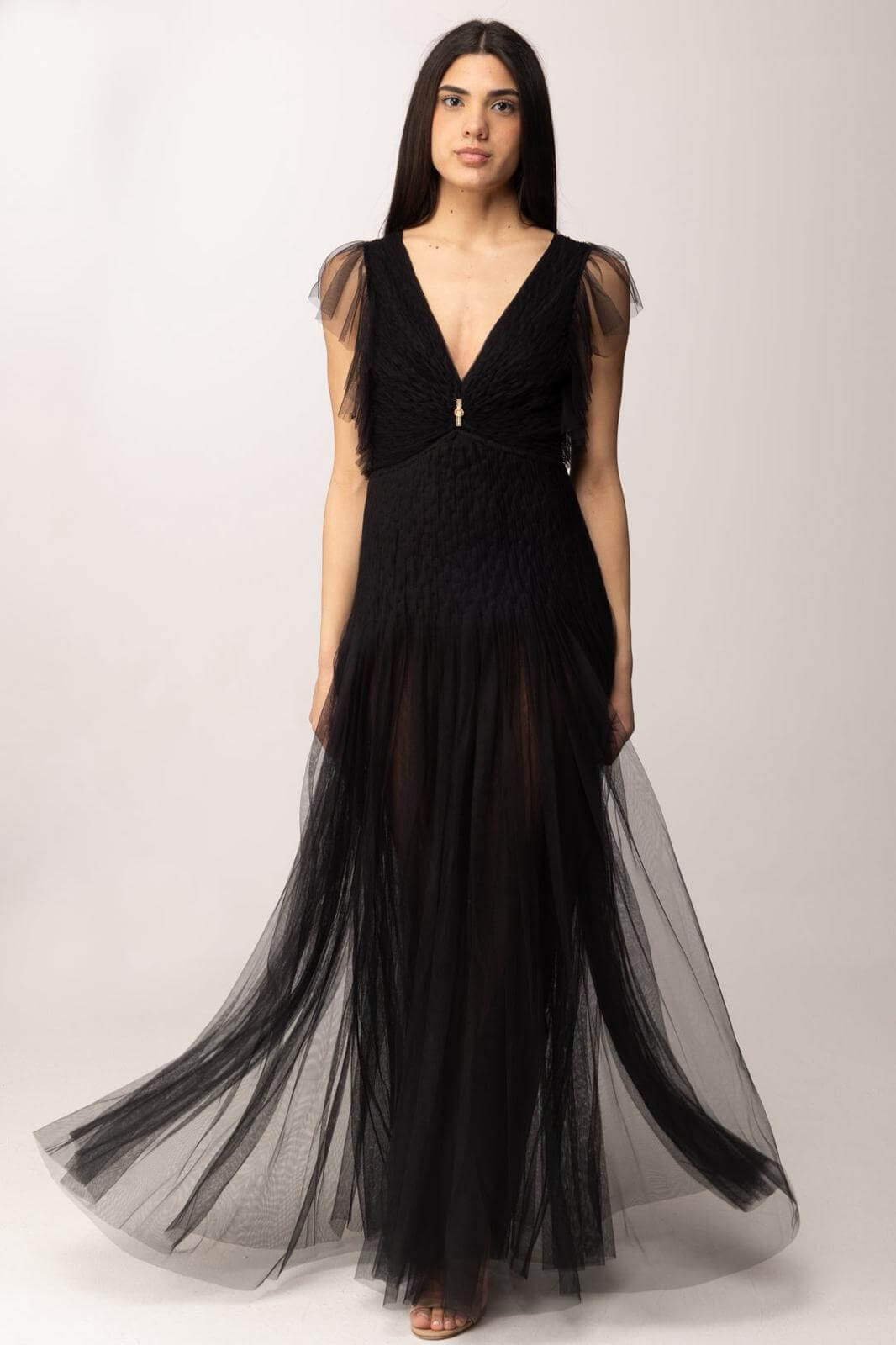 Red Carpet dress in tulle fabric