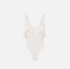 Full Milano stitch knit bodysuit with flounces