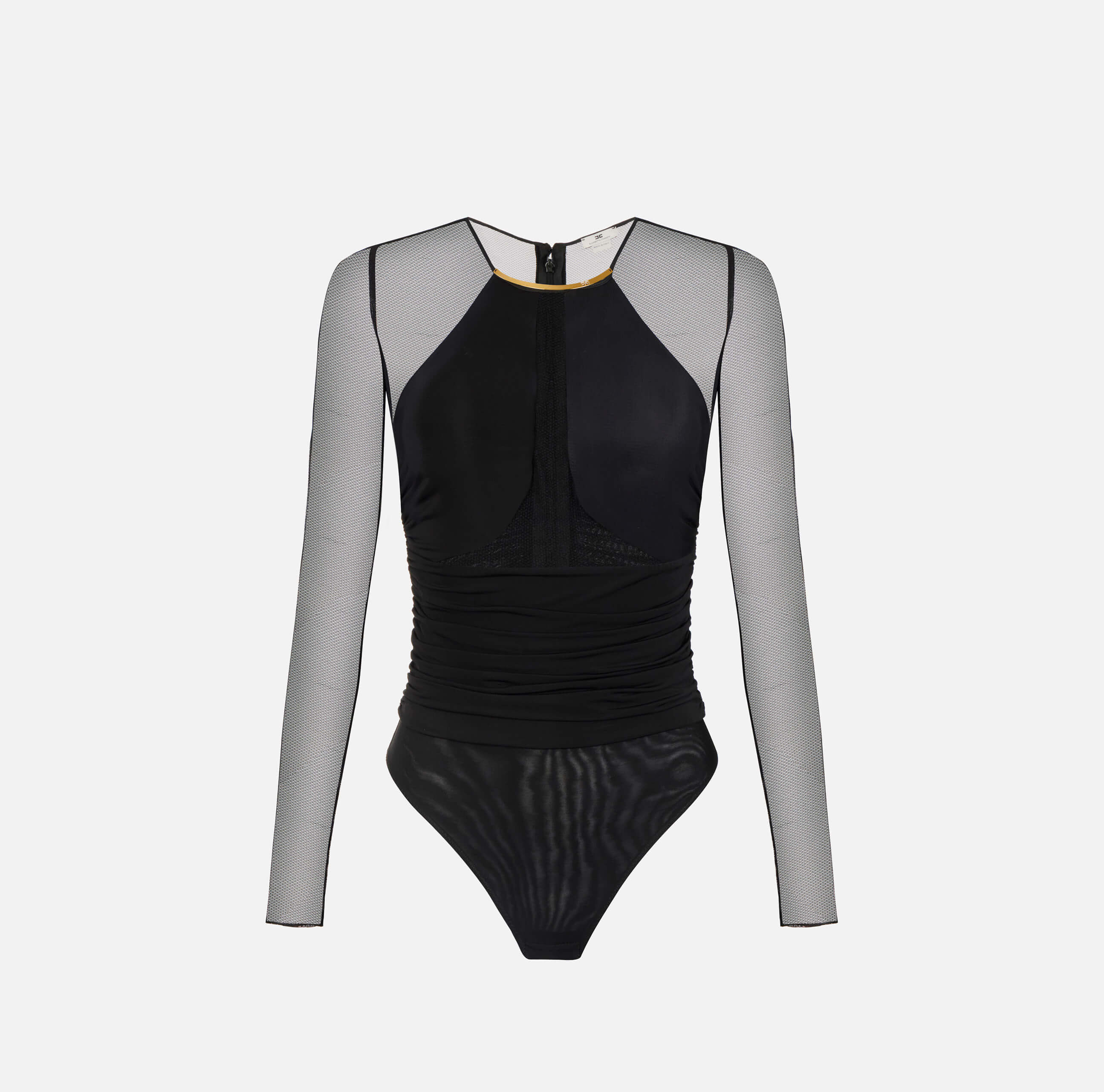 Lightweight crêpe jersey bodysuit with jewel detail