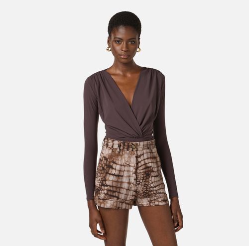 Bodysuit in stretch georgette fabric