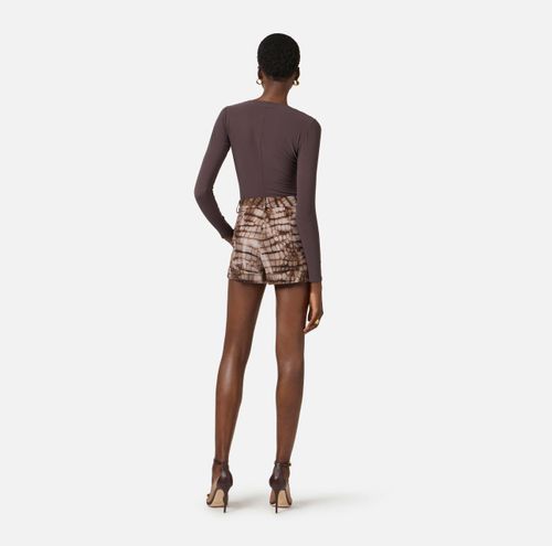 Bodysuit in stretch georgette fabric