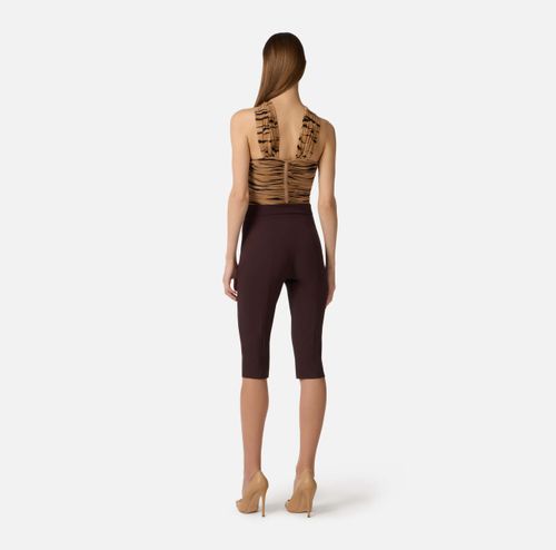 Jersey bodysuit with tiger print