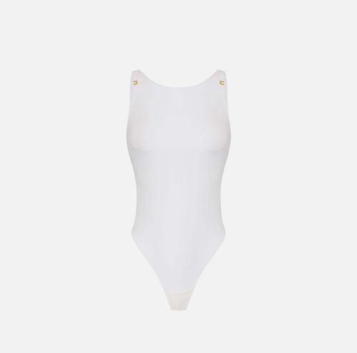 Bodysuit in crêpe jersey fabric with logo details