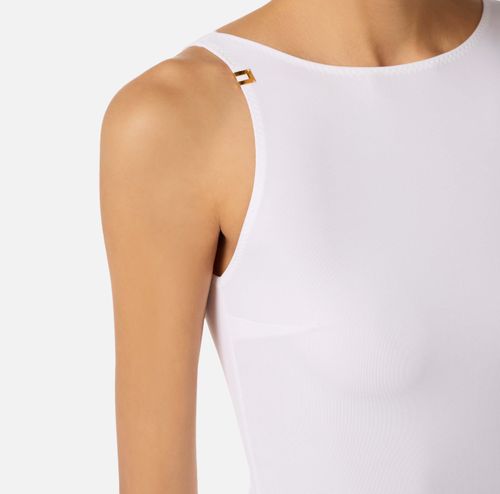 Bodysuit in crêpe jersey fabric with logo details
