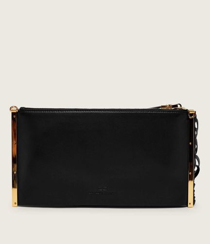 Elisabetta Franchi Fringed Leather Clutch Bag