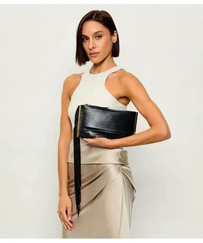 Elisabetta Franchi Fringed Leather Clutch Bag
