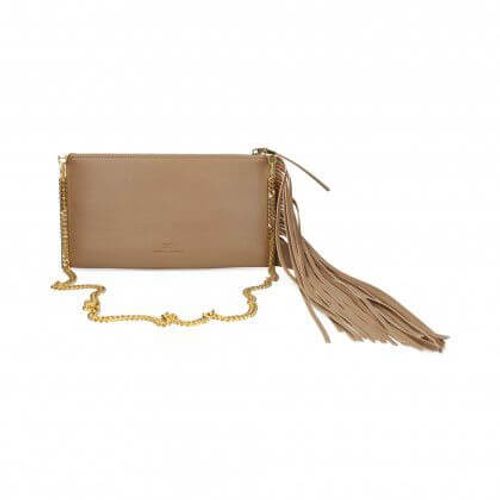 Elisabetta Franchi Fringed Leather Clutch Bag