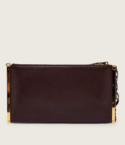 Elisabetta Franchi Fringed Leather Clutch Bag
