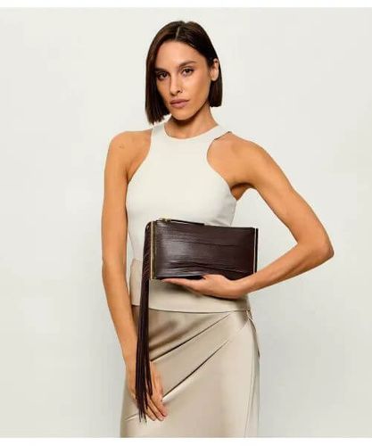 Elisabetta Franchi Fringed Leather Clutch Bag