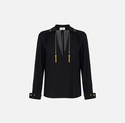 Blouse in georgette fabric with jewel details