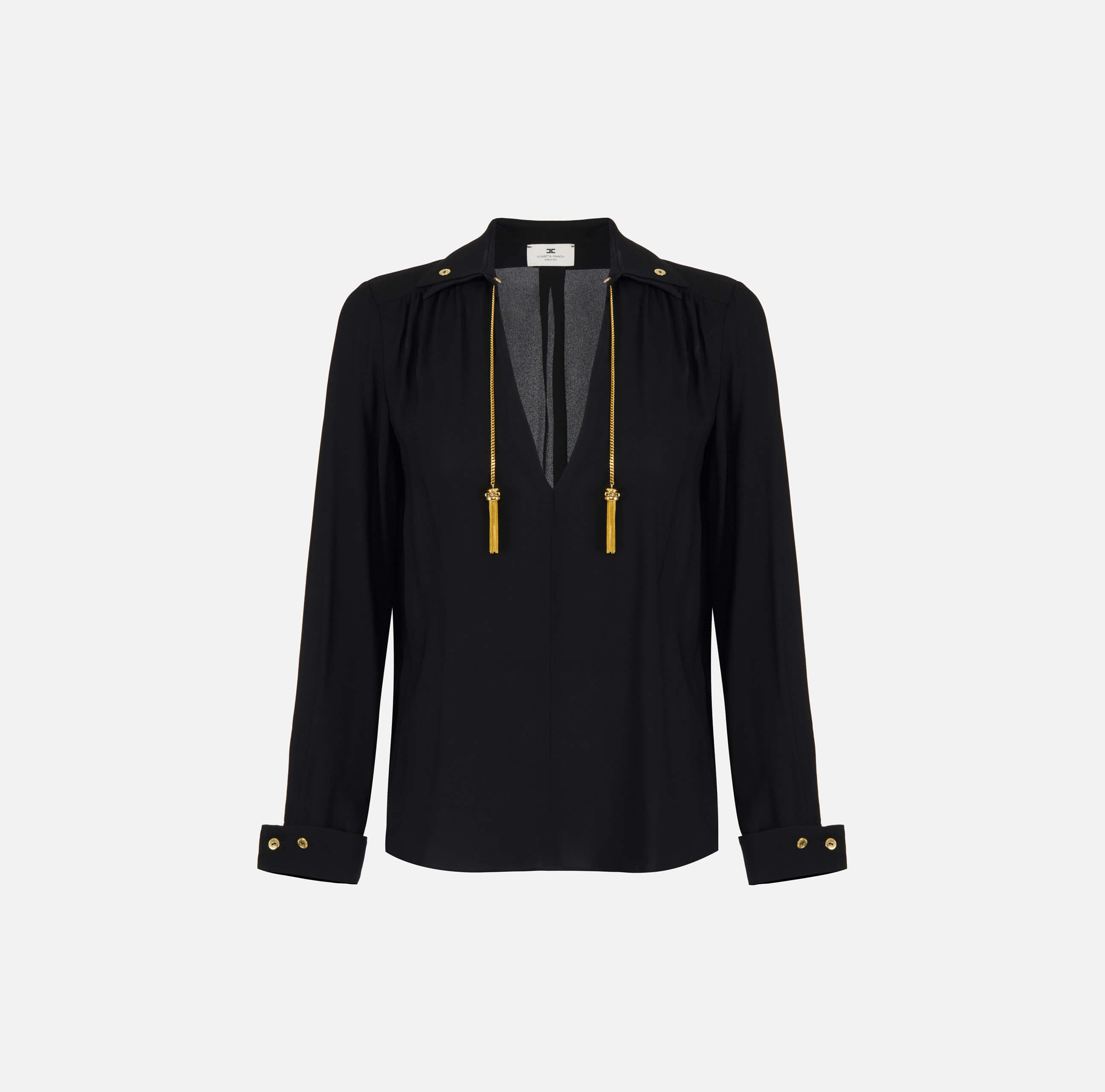 Blouse in georgette fabric with jewel details