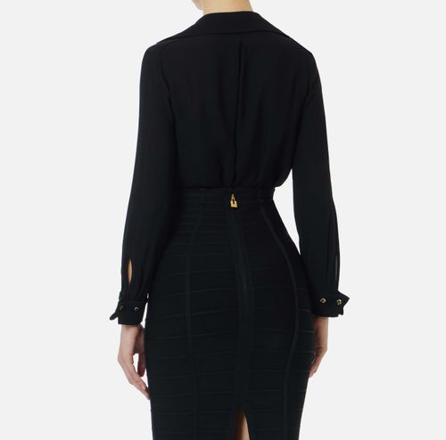 Blouse in georgette fabric with jewel details