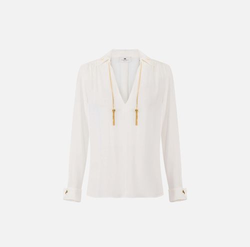 Blouse in georgette fabric with jewel details