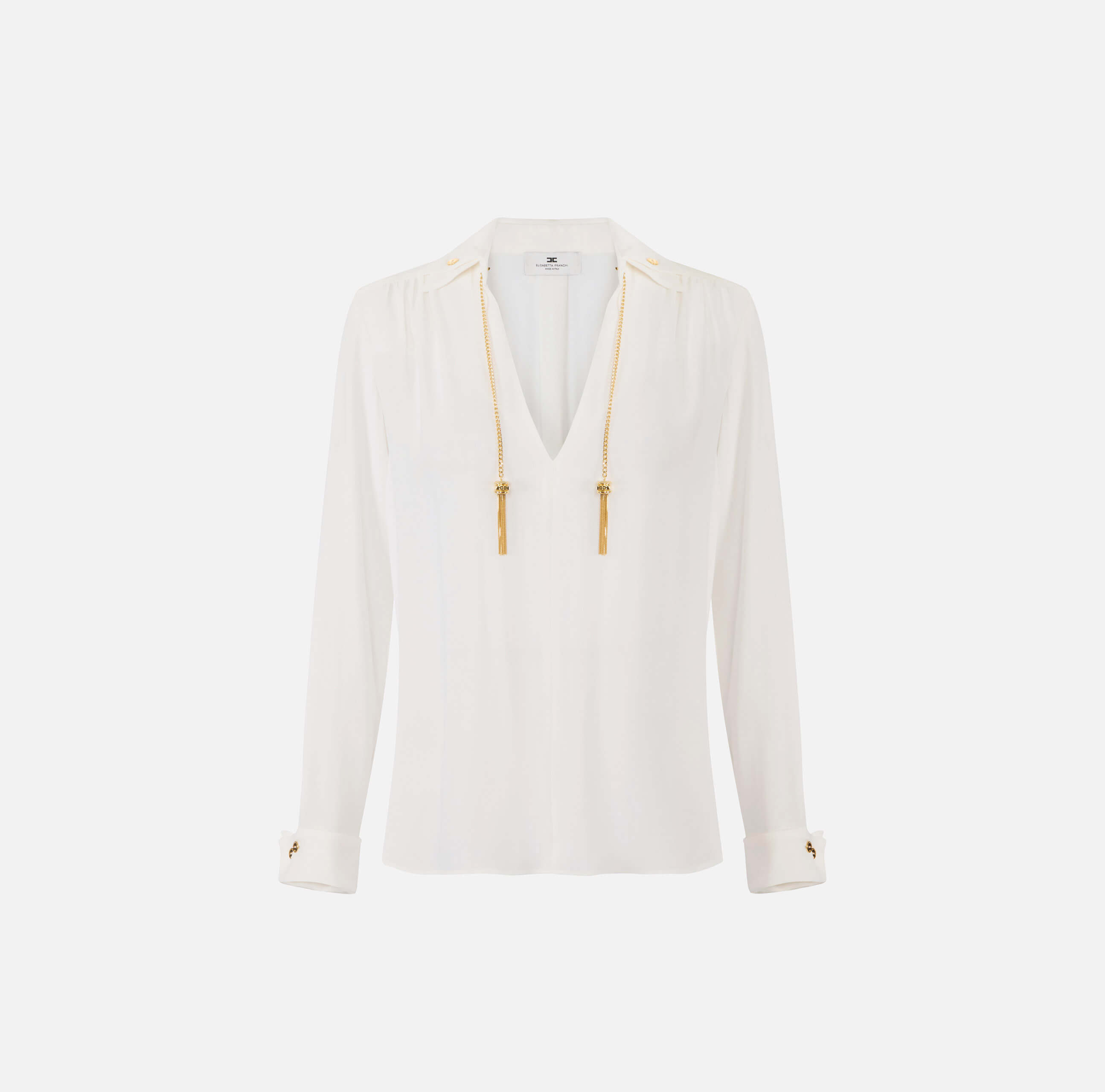 Blouse in georgette fabric with jewel details