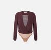 Bodysuit in viscose georgette fabric with necklace