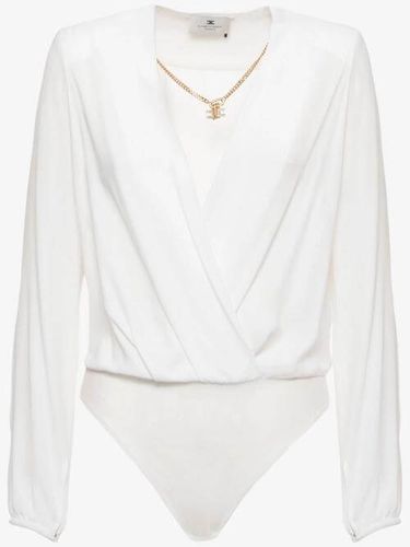 Bodysuit in viscose georgette fabric with necklace