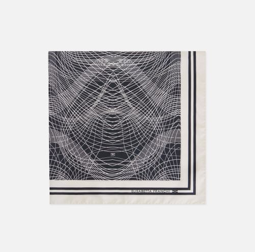 Silk foulard scarf with abstract print