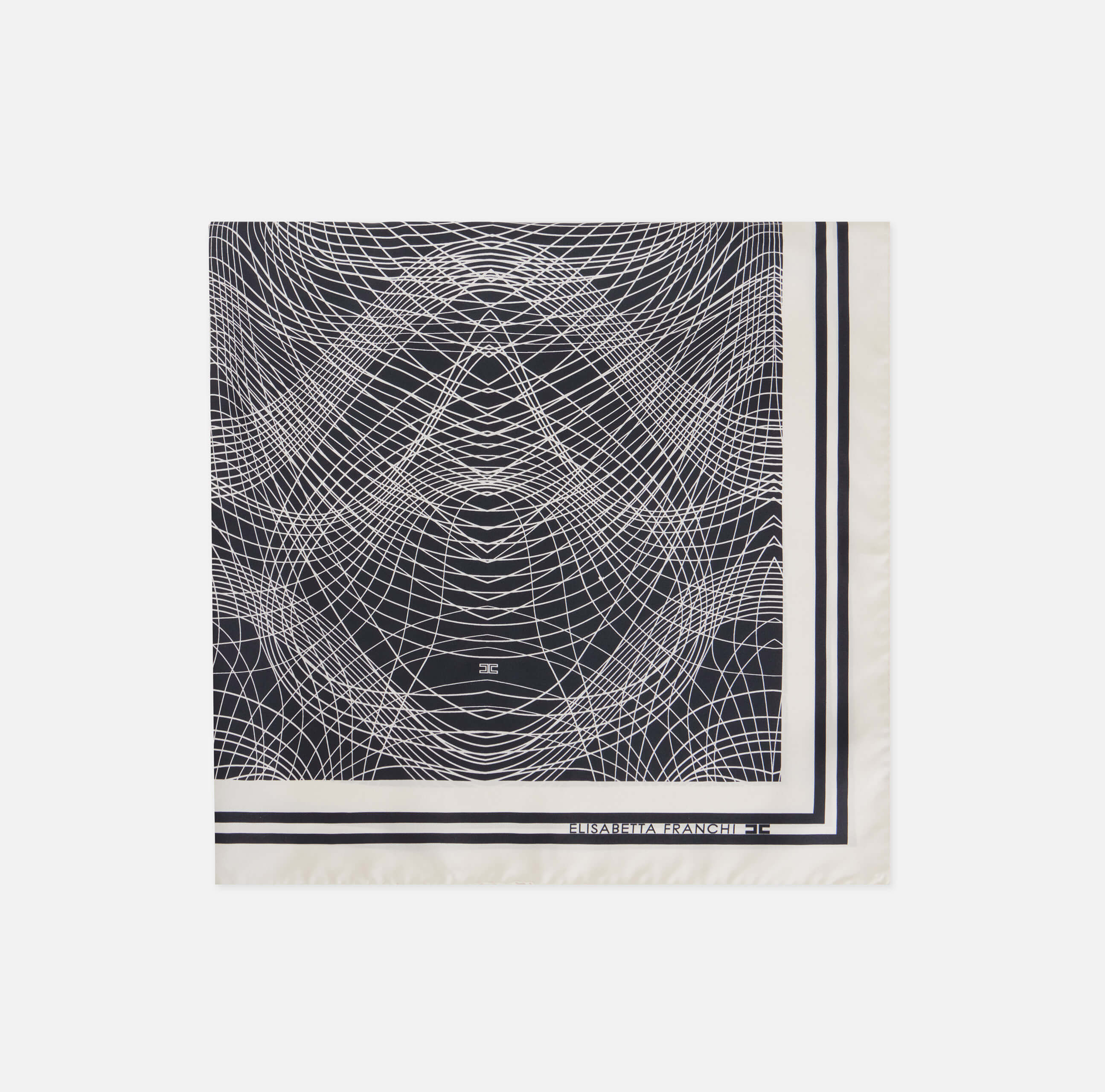 Silk foulard scarf with abstract print