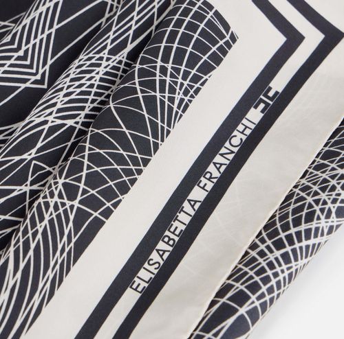 Silk foulard scarf with abstract print
