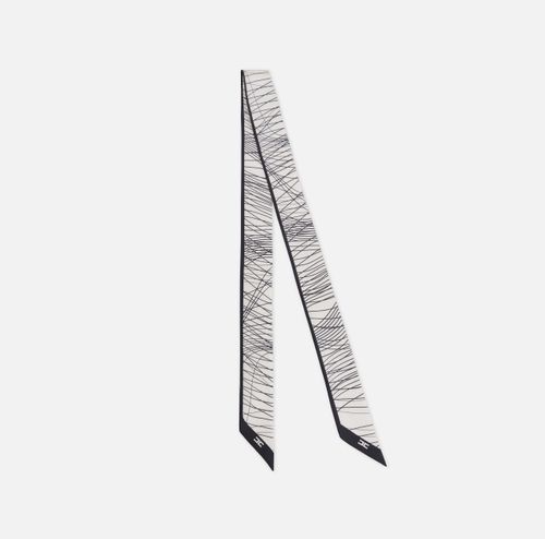 Silk twill bandeaux with abstract print NERO BURRO