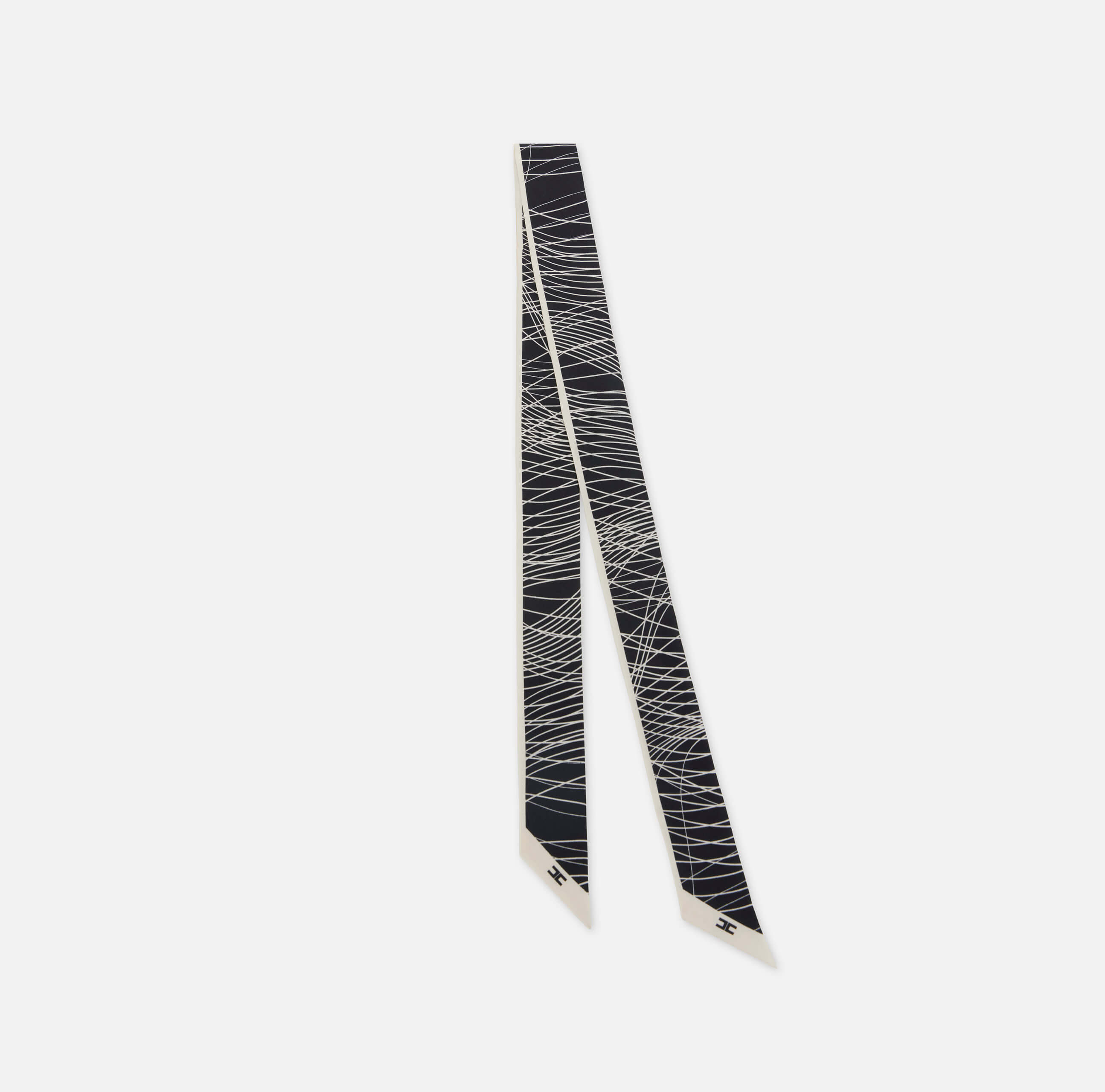 Silk twill bandeaux with abstract print BURRO NERO