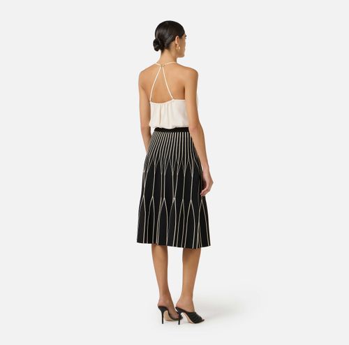 Two-colour knit skirt