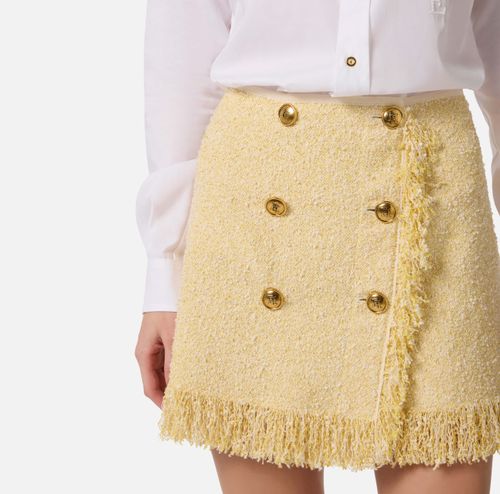 Bouclé knit miniskirt