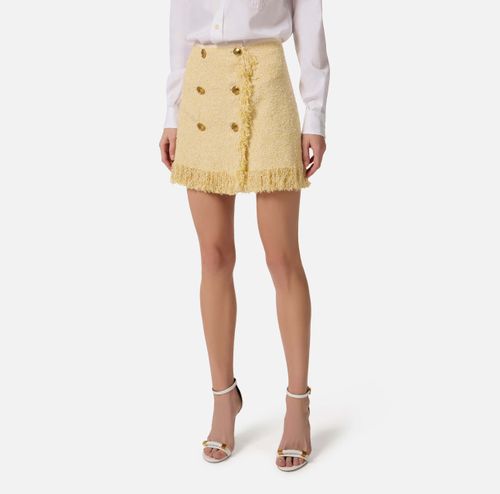 Bouclé knit miniskirt