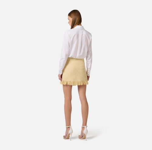 Bouclé knit miniskirt