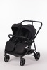 עגלת תאומים צרה בייבי מונסטרס Easy Twin 5 - שלד שחור בד בסיס שחור